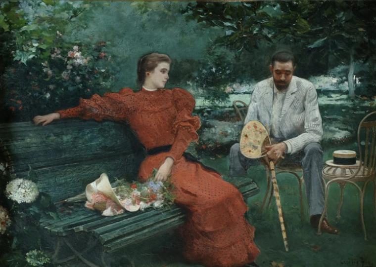 Cecilio Pla - Céfiro and Flora, Couple in a Garden (c.1896)
