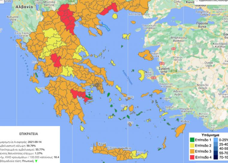 Από το κόκκινο στο πορτοκαλί η Μεσσηνία στον επιδημιολογικό χάρτη